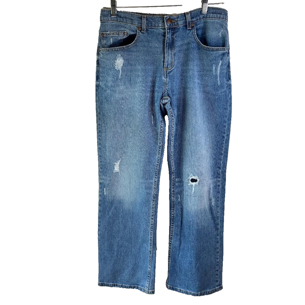 True‎ Craft Jeans Distressed Mens Straight Leg Measures 31x28